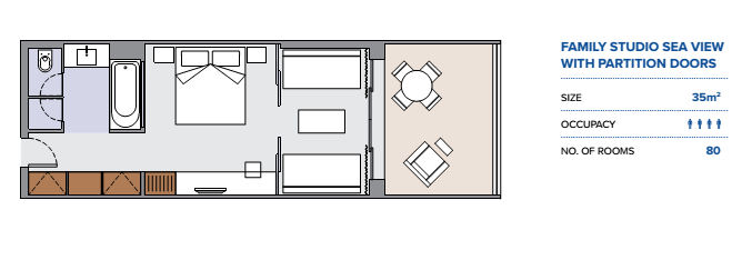Family Studio SV with Partition Door
